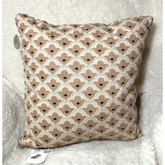 Square Geo Pattern with Striped Piping Peach Threshold Design with Studio McGee - Picture 7 of 7